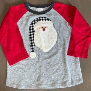 mud pie  Santa 3/4 long sleeve tee boys size 4T-5T